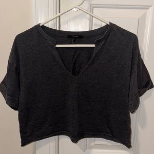 Forever 21 split front cropped short sleeve top
